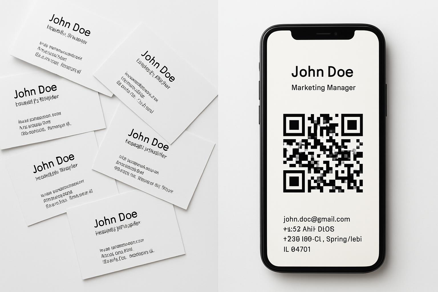 Comparison of traditional paper cards vs digital cards