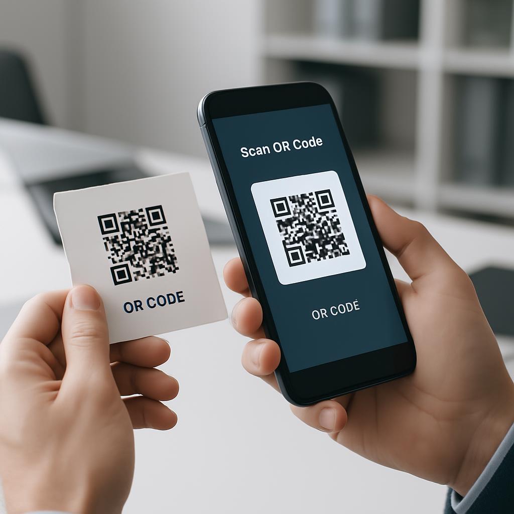 Scanning QR code demonstration